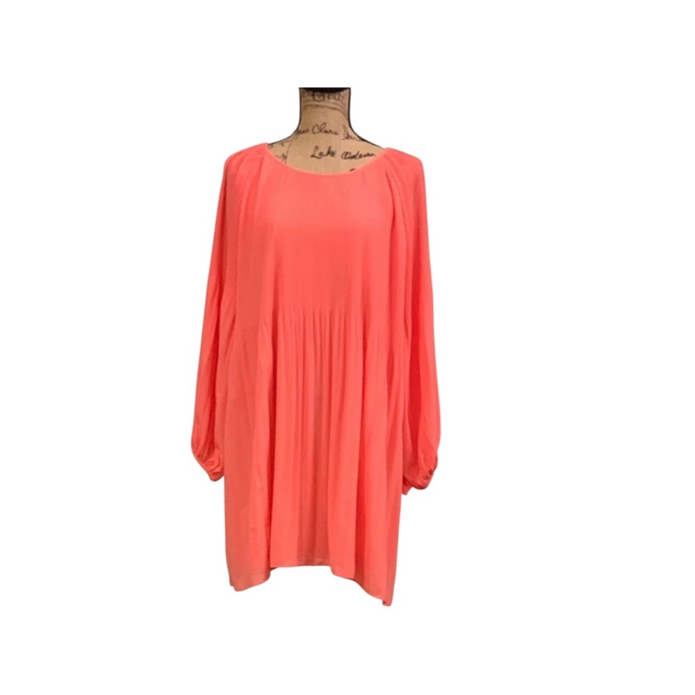 Very J Cold Shoulder Peach Chiffon Dress